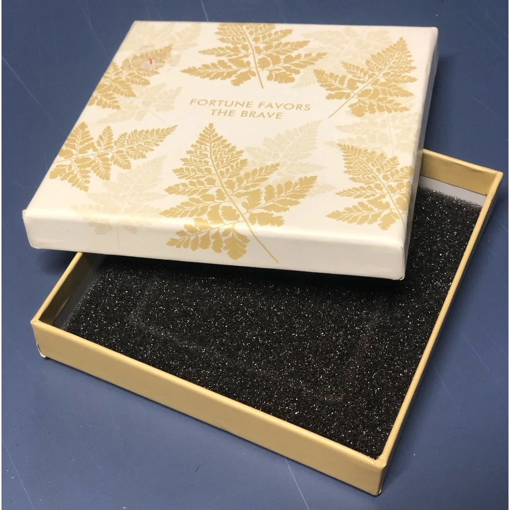 Fringe Decorative Tray-Fortune Favors The Brave with leaves with original box